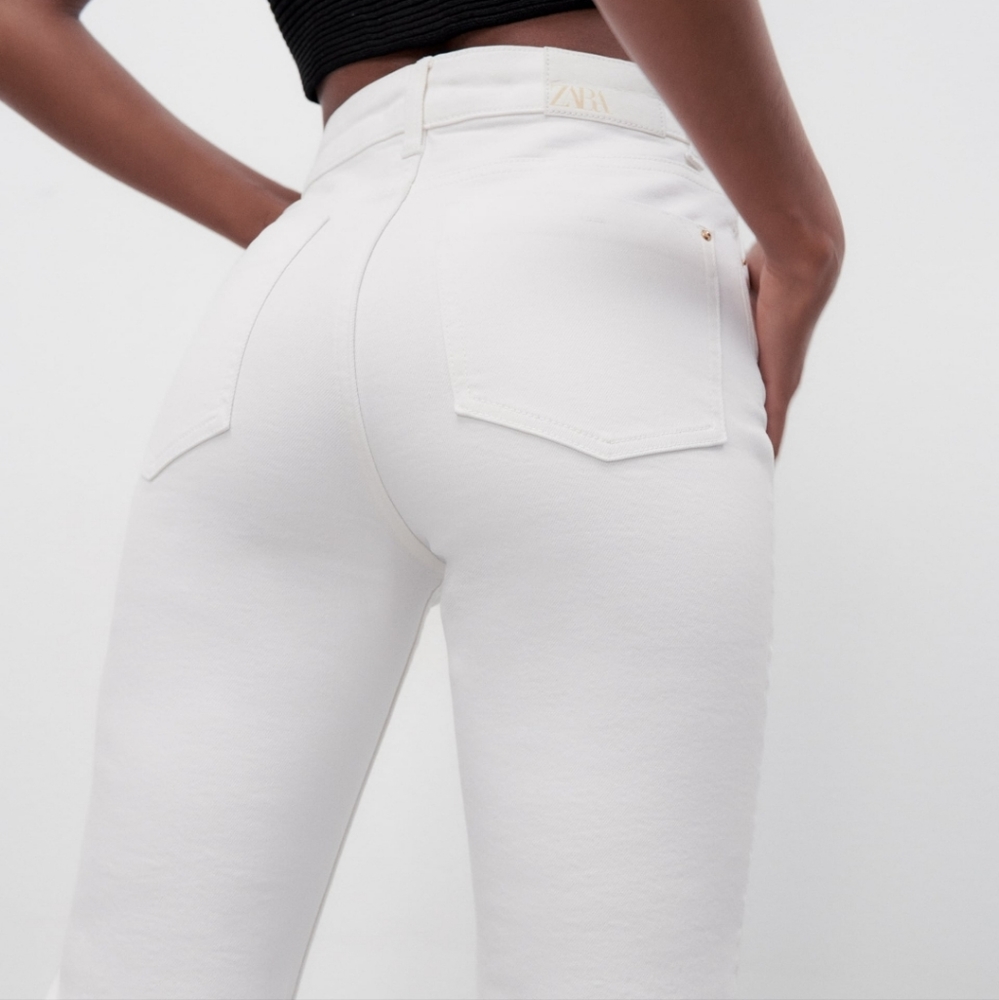 NWT Zara High Rise Mini Flare Leg Ankle Stretch Jeans, Size 4 - Picture 5 of 11